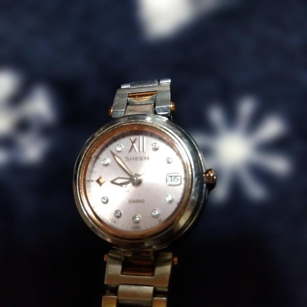 Used CASIO SHEEN SHW-1504 Radio Solar Watch
