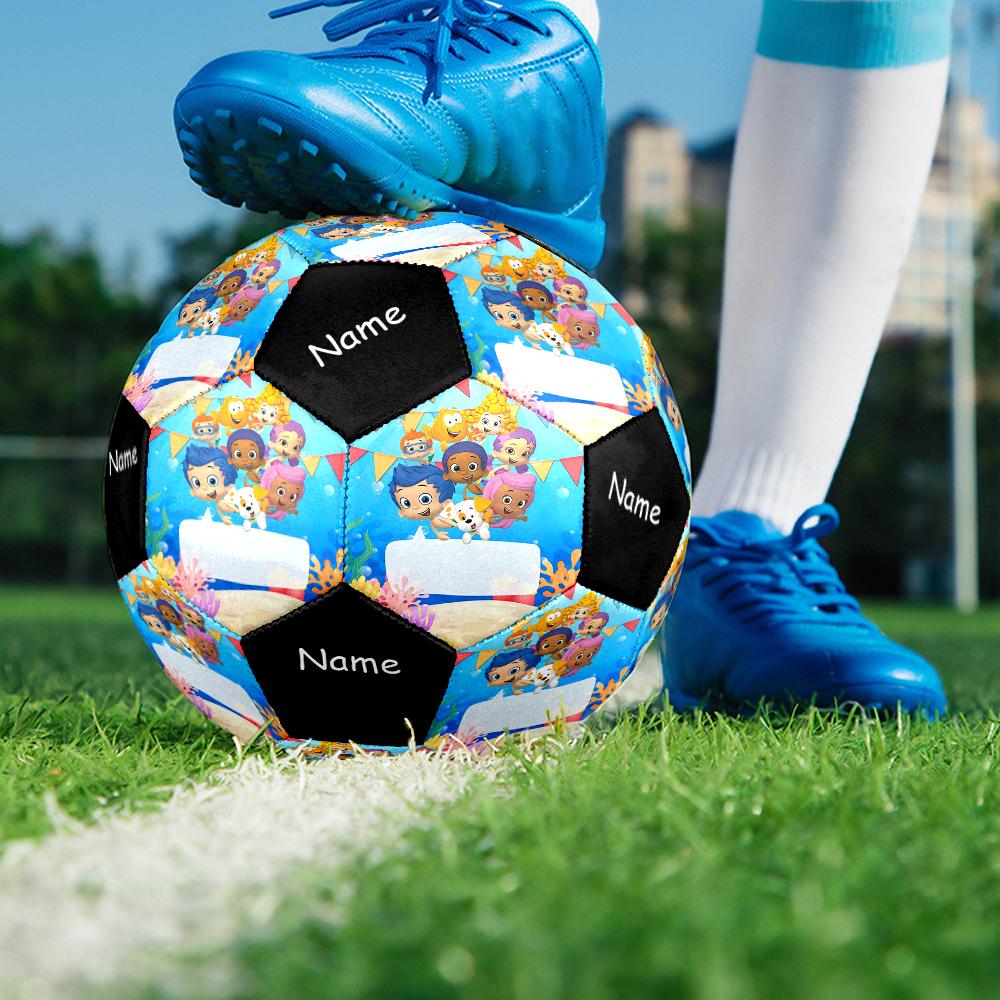 Custom Name Bubble Guppies Theme Size 5 Soccer Ball, Suitable for Both Indoor and Outdoor Matches, a Gift Suitable for Everyone.