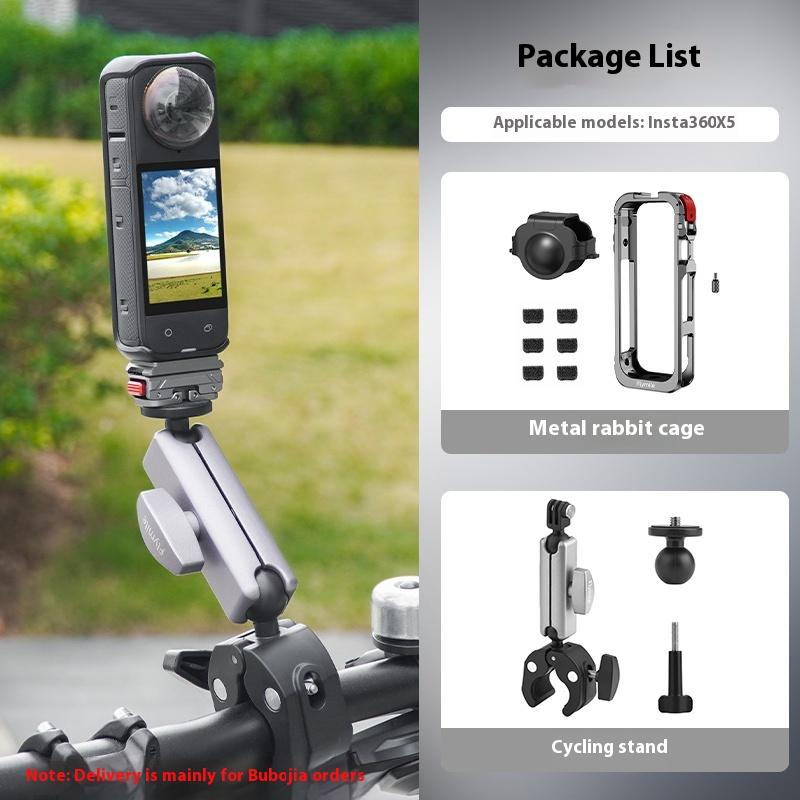 For Insta360 X5 Metal Rabbit Cage Protection Frame Panoramic Sports Camera Expansion Frame Accessories