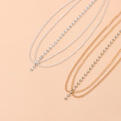 Women Lady Jewelry Gold Silver Color Tassel Multilayer Boho Head Chain H