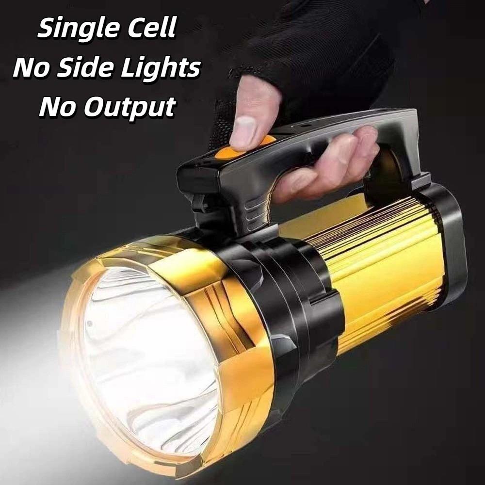 Dimmable Camping Searchlight with Side Lights Powerful Handheld Lantern Handheld Spotlight  Hiking