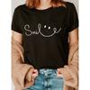 Y-Smile Letter Print T-Shirt, Short-Sleeved Crew Neck Casual Top Suitable for Summer and Spring, Women'S Apparel
