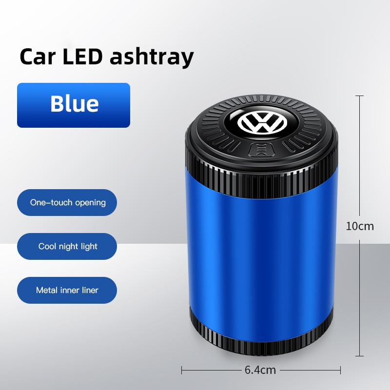 Car Ashtray One Touch Open Portable Ashtray Cup Auto Interiors For Volkswagen VW RLine R Golf Amarok T5 Phaeton ID3 Polo Magotan