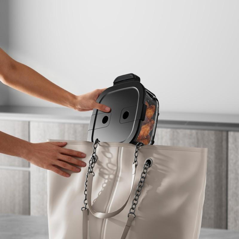 Schneider - Crispi - Or - Gris - Friteuse à Air Panoramique 1500w - 2 Bacs Verre