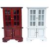 1/12 Scale Miniature Wood Corner Display Cabinet For Doll House Accessories With MultiTier Storage Design Scene Decors