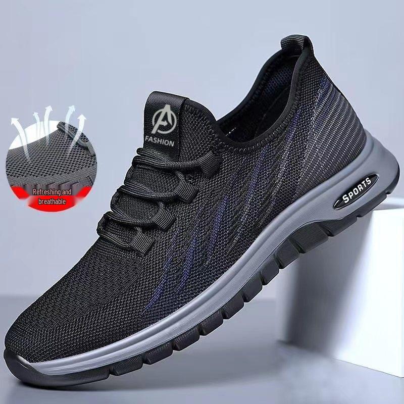 Men's Flyknit Breathable Mesh Slip-On Casual Shoes