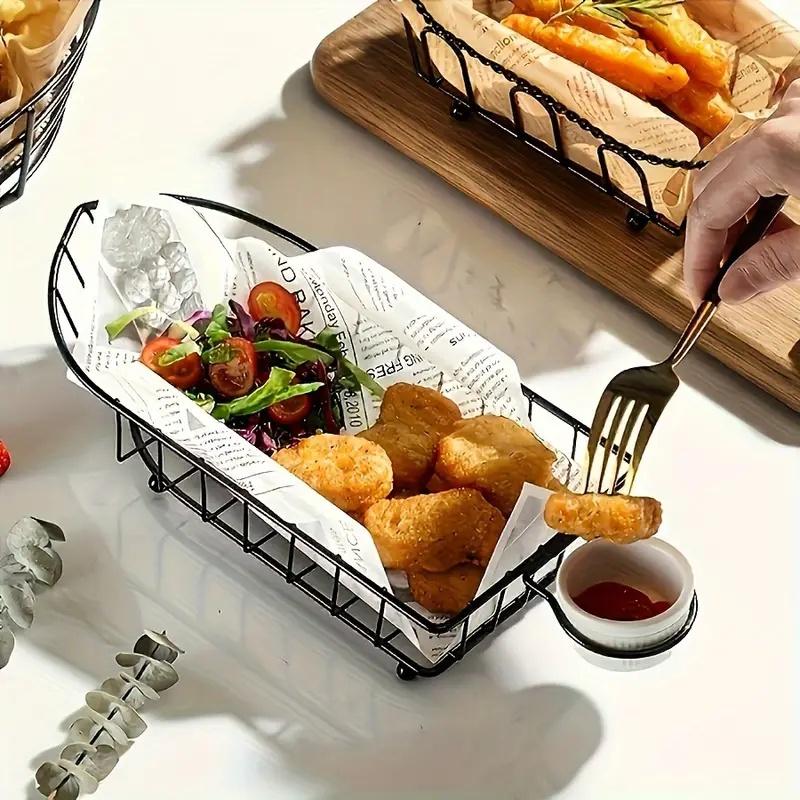 French Fries Basket Snack Bucket Chip Fried Chicken Storage Basket Food Frying Basket Oil Strainer Creative Tableware Container