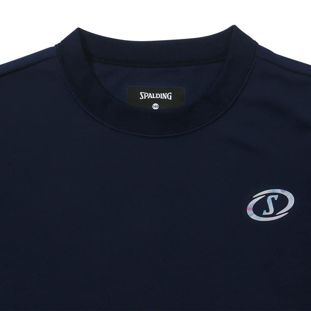 Spalding Junior Basketball T-Shirt, Hologram, Fast Size S, Navy, Size 140cm (SJT23205)