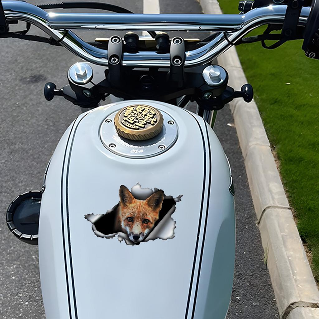 Cute Fox 3D Vinyl Car Sticker, Fun Insurance Bumper Sticker for Cars, Trucks, Motorcycles, Walls, Windows, PVC Material