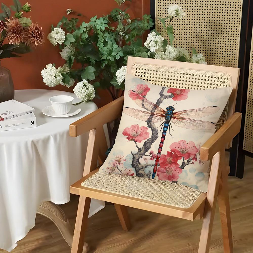 Vintage Floral Cushion Cover Silky Short Plush Invisible Zipper Dustproof Sofa Pillow Case for Home Decor