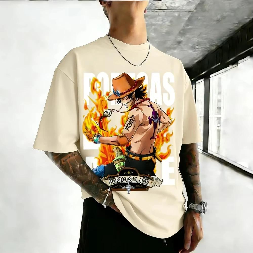 ONE PIECE Portgas · D · Ace 2026 New Summer Harajuku Anime Printed Short Sleeve Unisex Cotton T-shirt Men's and Women's