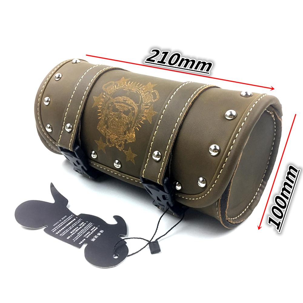 Motorcycle Bag Saddlebags PU Leather Front Fork Tail Tool Bag Luggage For Harley Chopper Bobber Cruiser Sportster XL 883