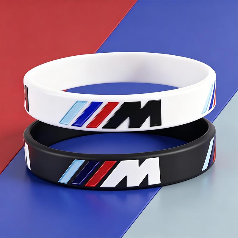 VYOJ1 1/2Pcs Rubber Stretch Wristbands Sports Bracelet Accessories Car Sticker For BMW E46 E90 E60 F30 F10 F20 G20 G30 E92 E87 E39 E36