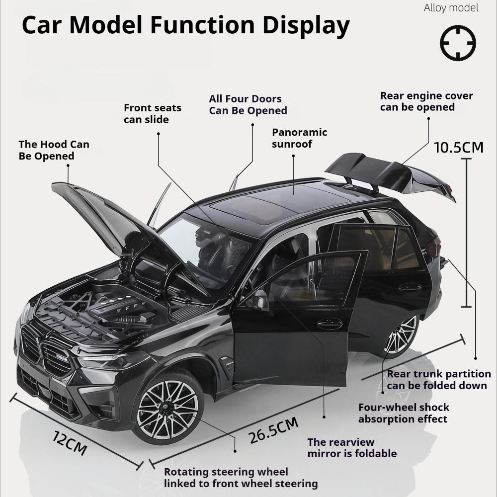 1:18 Large Mini Cooper S X5M Car Model Toy Slide Forward Shock Absorption Vehicles Models High Simulation Toys Ornament Gifts
