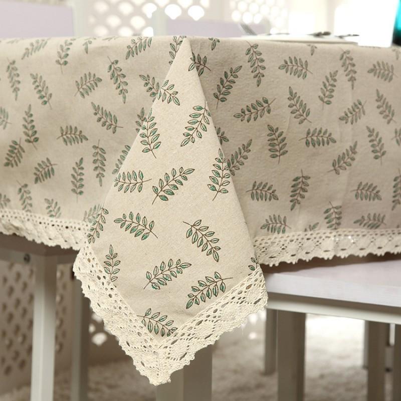 Modern Simple Green Olive Branch Lace Tablecloth Coffee Table Dining