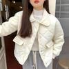 Lucyever Women Autumn Winter Short Parkas Korean Beige Lightweight Down Cotton Jacket Woman College Style Loose Padded Coat