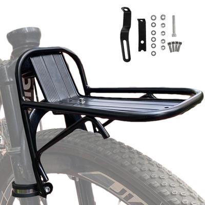 Portacargas delantero para bicicleta de montaña Soporte de cesta Aleación de aluminio Soporte de carga para horquilla delantera para ciclismo Equipo de bicicleta