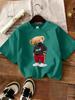 Bear Wearing Mask Printing TShirt Womens Basics ONeck T Shirts Comfortable Loose Short Sleeve Tops Summer Soft Woman Clothes