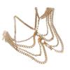 Beach Imitation Crystal Multi-Layer Fringed Chain Foot Decoration, Ethnic Style Bride Anklet With Fingers