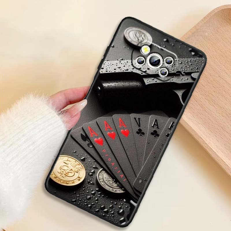 Creative poker card patterns For Xiaomi Mi Poco F3 F4 F5 F6 X3 X4 X5 X6 X7 M3 M4 M5 M6 M7 GT Pro 5G Black Phone Case