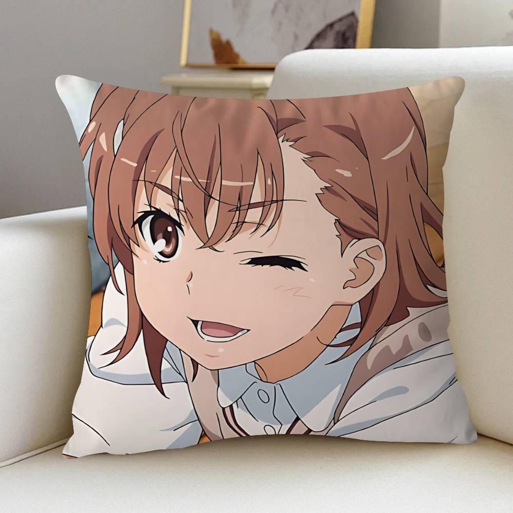 Misaka M-Mikoto Pillow Gift Home Office Decoration Bedroom Sofa Car Cushion Cover Case 45x45
