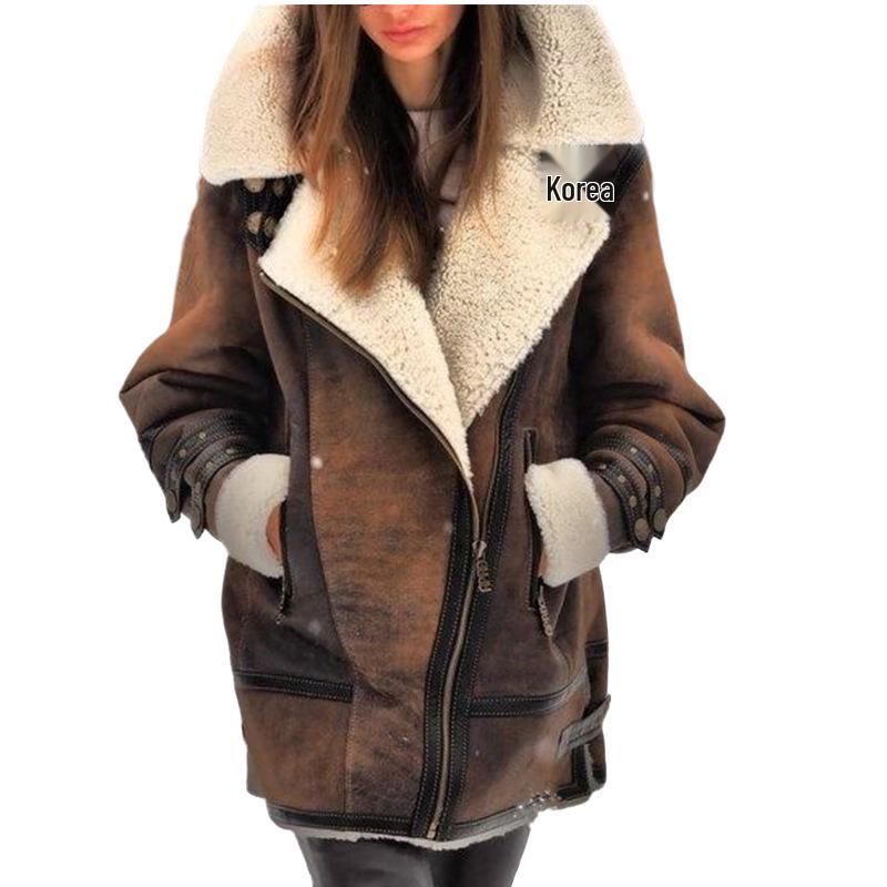 Women's 2023 Winter Fur Collar Warm Coat - Extended Length, Thickened