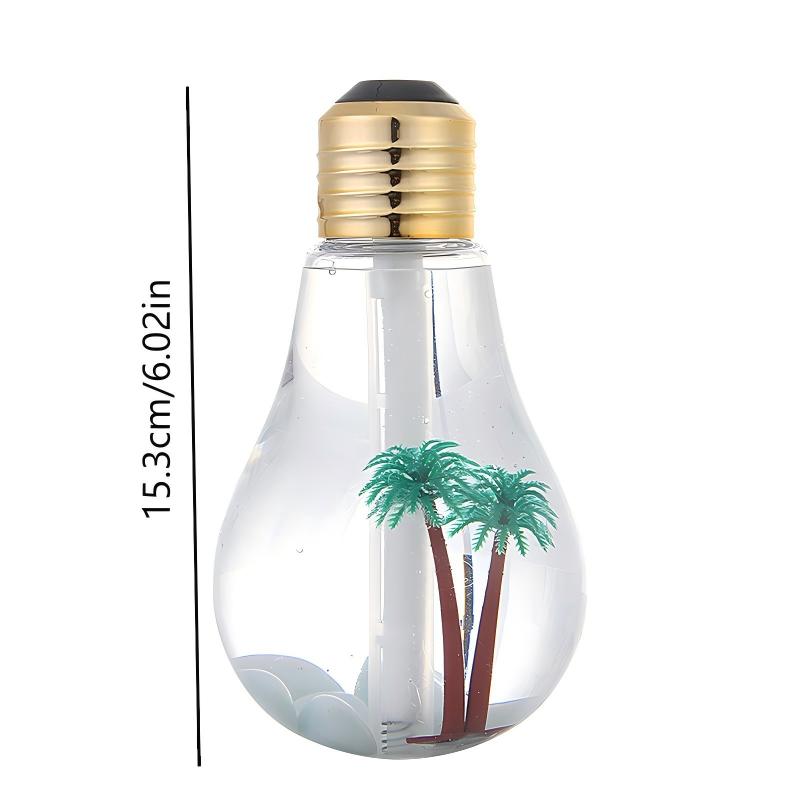 USB Bulb Humidifier - Mini Quiet Humidifier with Colorful Night Light | Micro Landscape Desktop Decoration for Bedroom/Home