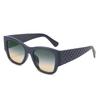 New Versatile Square Glasses European And American Personality Trend Cat Eye Sunglasses Fashion Plaid Wide Leg Sunglasses