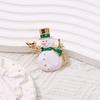 Korean Style Enamel Rhinestone Brooches Clothes Accessories Snowman Brooch Christmas Brooch  Daily