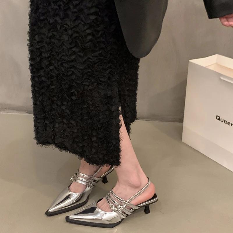 Designer Summer Women High Heel Sandals Fashion Shallow Pointed Toe Shoes Outdoor Dress Gladiator Lady Pumps