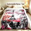 Valentine Love Theme Custom Blanket Personalized Name & Text Customized Soft Warm Throw Blanket Home Decor