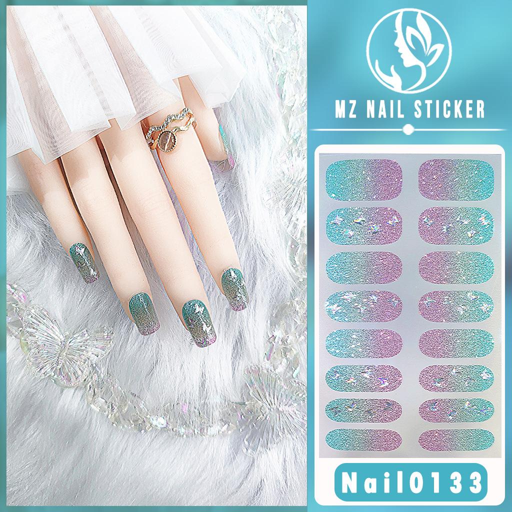 Nail16 Refers To Stereoscopic White Ultra Thin Non-trace Gel Nail Oil Film Popular Color Temperament Sweet Cool Wind Nail Art Sticker