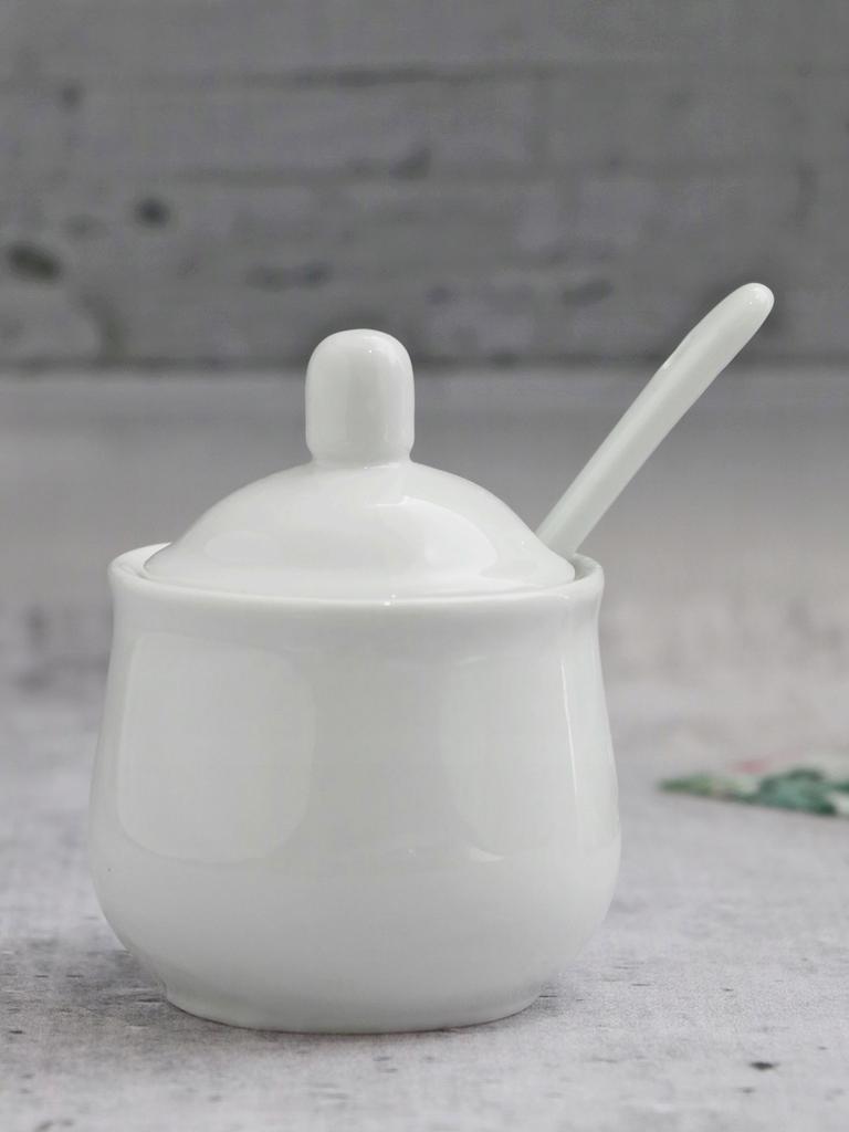Sugar Bowl And Milk Cream Jug 280 Ml White Porcelain Set