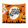 Home bedside room decoration Halloween tapestry, witch skull ghost print hanging cloth, background wall covering