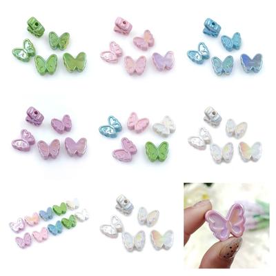 Fashion DIY Earrings Bracelet Butterfly Beads Necklace UV Phantom Color Jewelry Materials Handmade Accessories 5pcs