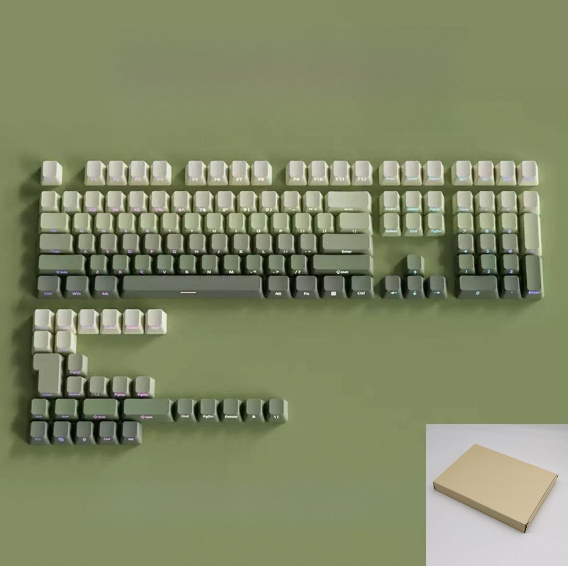 

2025 Good Gradient Keycaps Side Printed Shine Through PBT Double Shot OEM Profile for MX Switches Gaming Keyboard 130+key caps