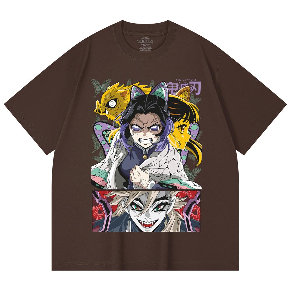 230 Gsm 100% Cotton Demon Slayer V119 Shinobu Print Unisex Heavy Cotton T Shirt