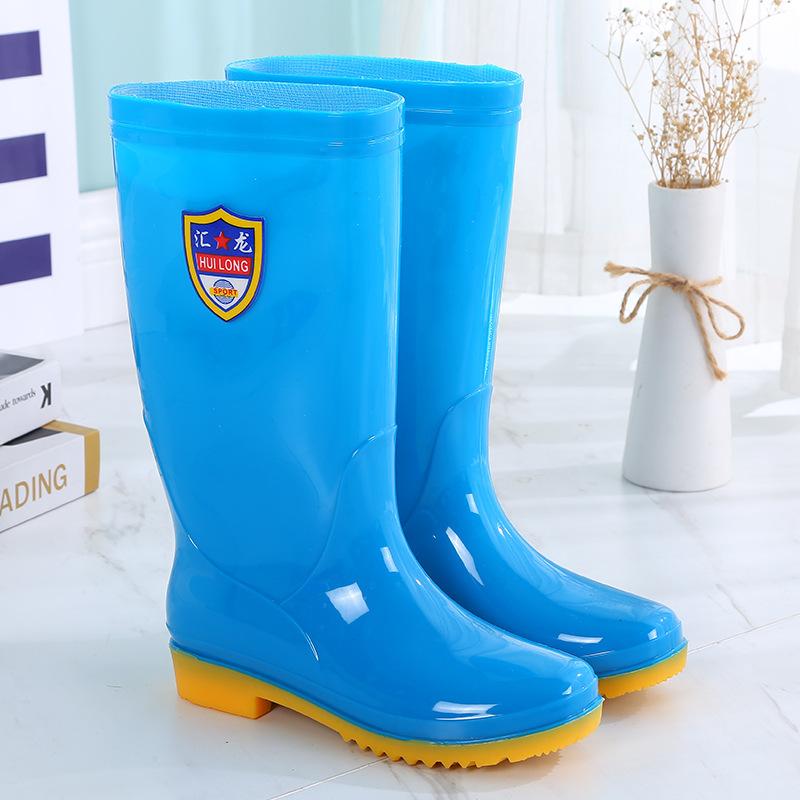 High tube rain shoes water shoes women's adult long tube water boots wear rain boots women's fashion waterproof and non-slip rubber shoes summer