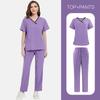 Color Matching Men'S And Women'S Thin Solid Color Short-Sleeved Trousers Doctor Nurse Beauty Salon Decoration Staff Construction Site Work Clothes Set