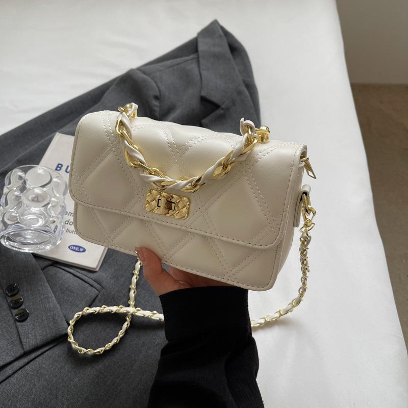 This Year's Popular Diamond Chain Small Bag Women's 2025 Summer New Trendy Versatile Messenger Bag High-end Small Square Bag