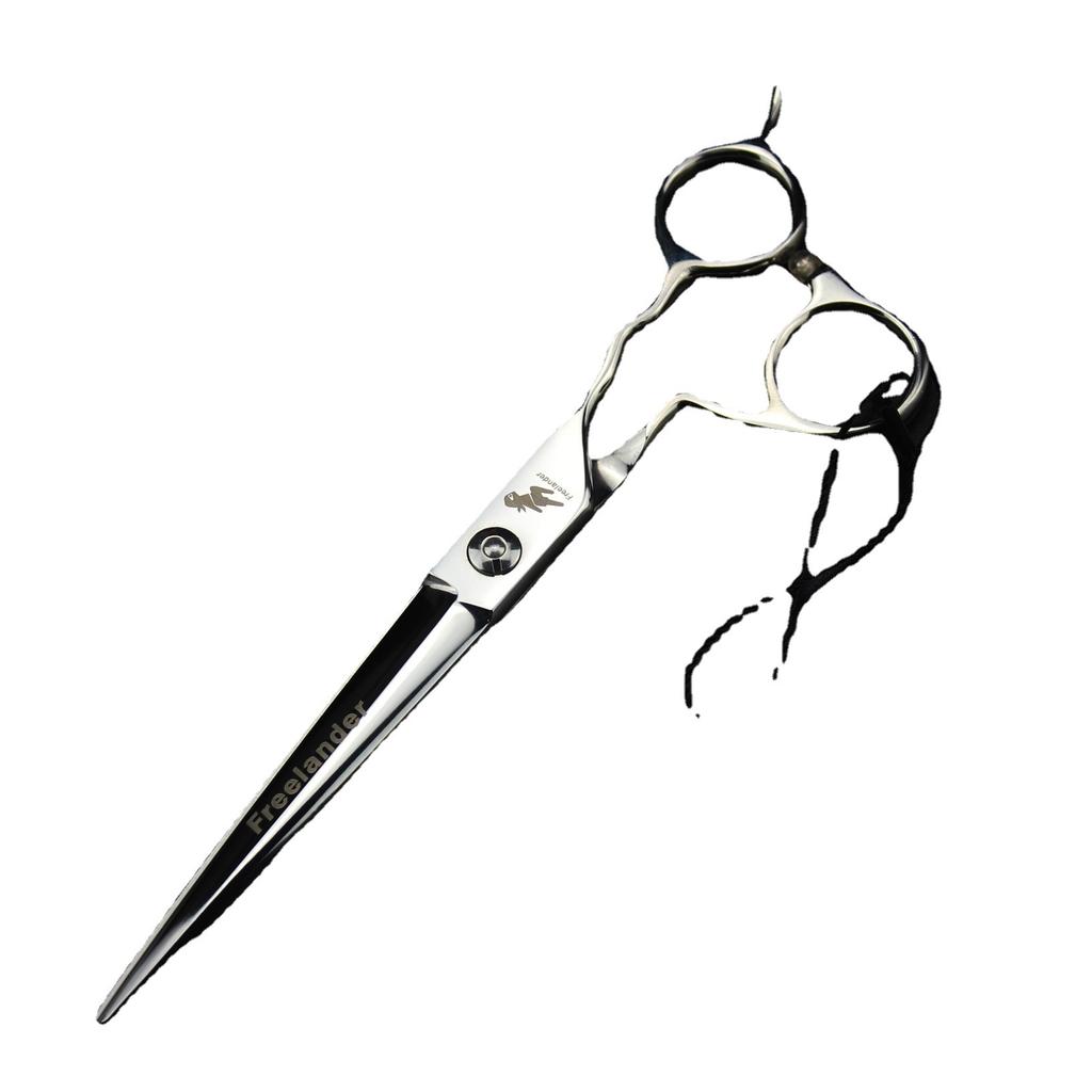 7.0 Inch Freelander 440C Personalized Curved Handle, Hair Scissors, Pet Scissors, Flat Scissors Px