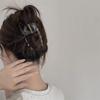 Gray clear hairpin light luxury simple back head shark clip design sense grab clip hair accessories ins tide
