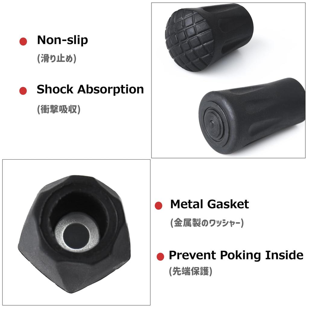 Azarxis Trekking Pole Rubber Cap Walking Pole Basket Stock Cap