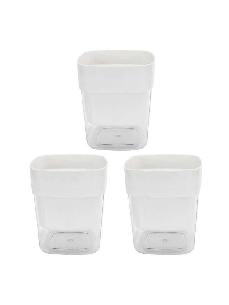 

Двухслойные садовые горшки, набор из 3 штук, с прозрачными вставками для легкого контроля White