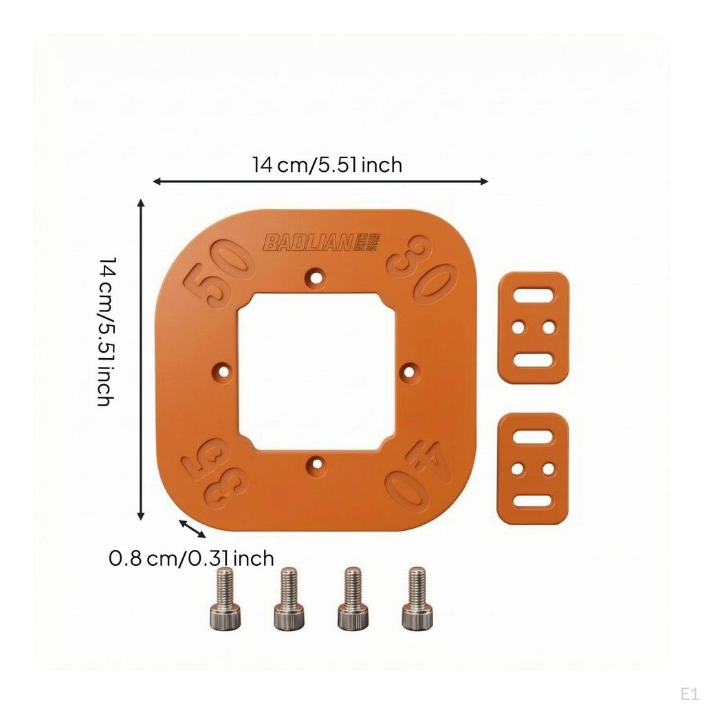 Square Template Orange Metal Edge Trimming Corner Rounding Jig Engraved Markings