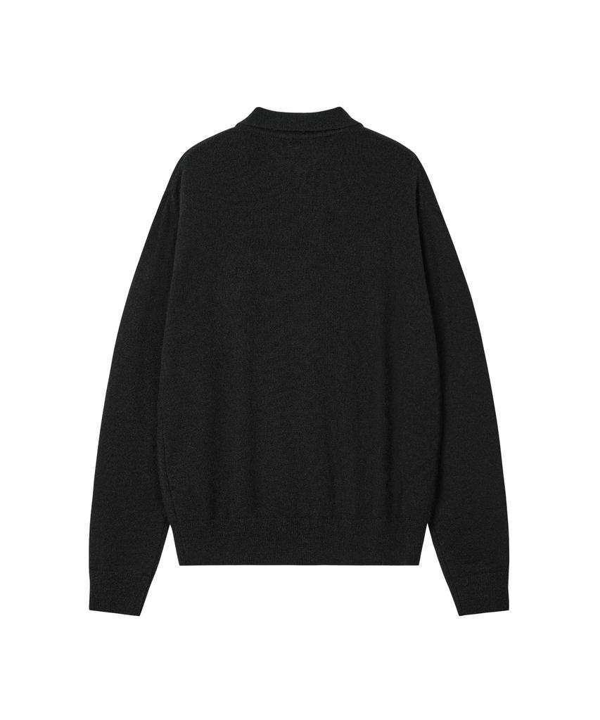 REST&RECREATION Wool Polo Knit Top - Black