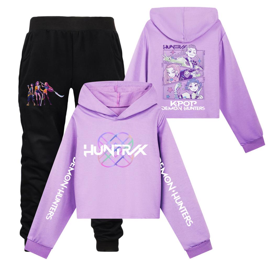 Kpop Demon Hunters Girl Child Hoodie Sweatsuit With Soft Cotton Fabric For Active Play