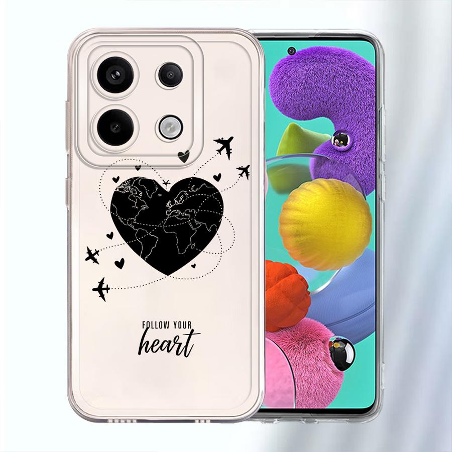 Мягкий чехол для телефона для Xiaomi Redmi Note 14 Pro Plus 12S 13C 10S 9 10 14C A4 12 11S 11 Note 13 Любовь Самолет Искусство Redmi Note 13 4G