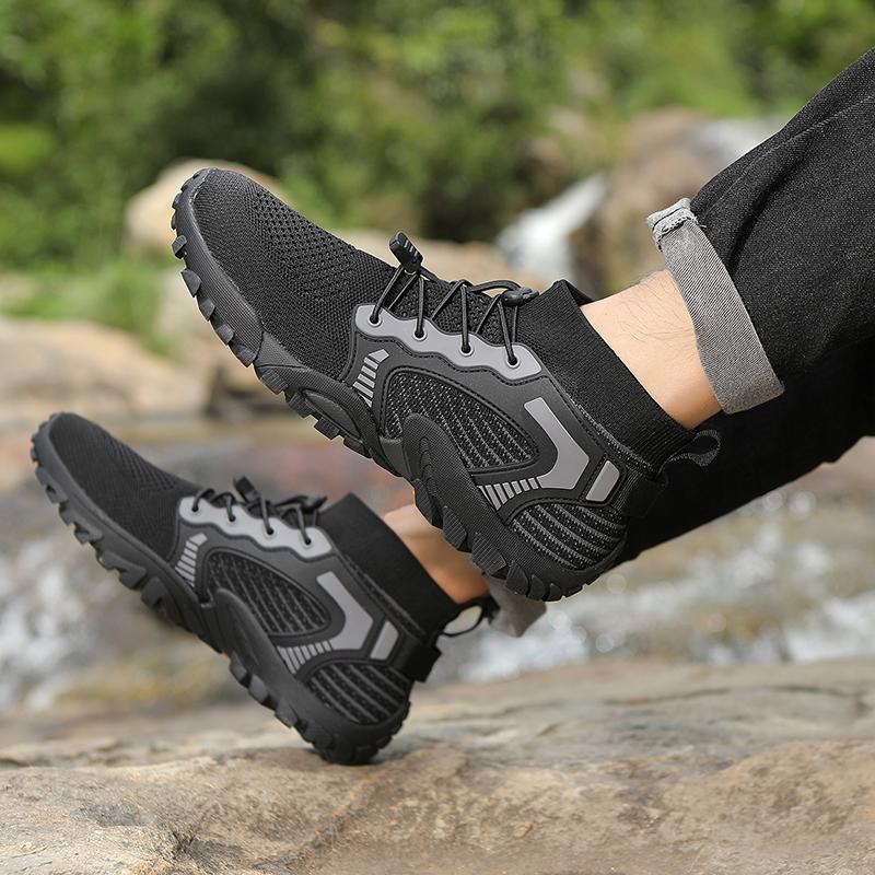 Outdoor Sneakers for Men Anti-slip Hiking Sports Shoes Breathable Mesh Ankle Boots Barefoot Climbing Shoes Wear-resistant Big Size 48