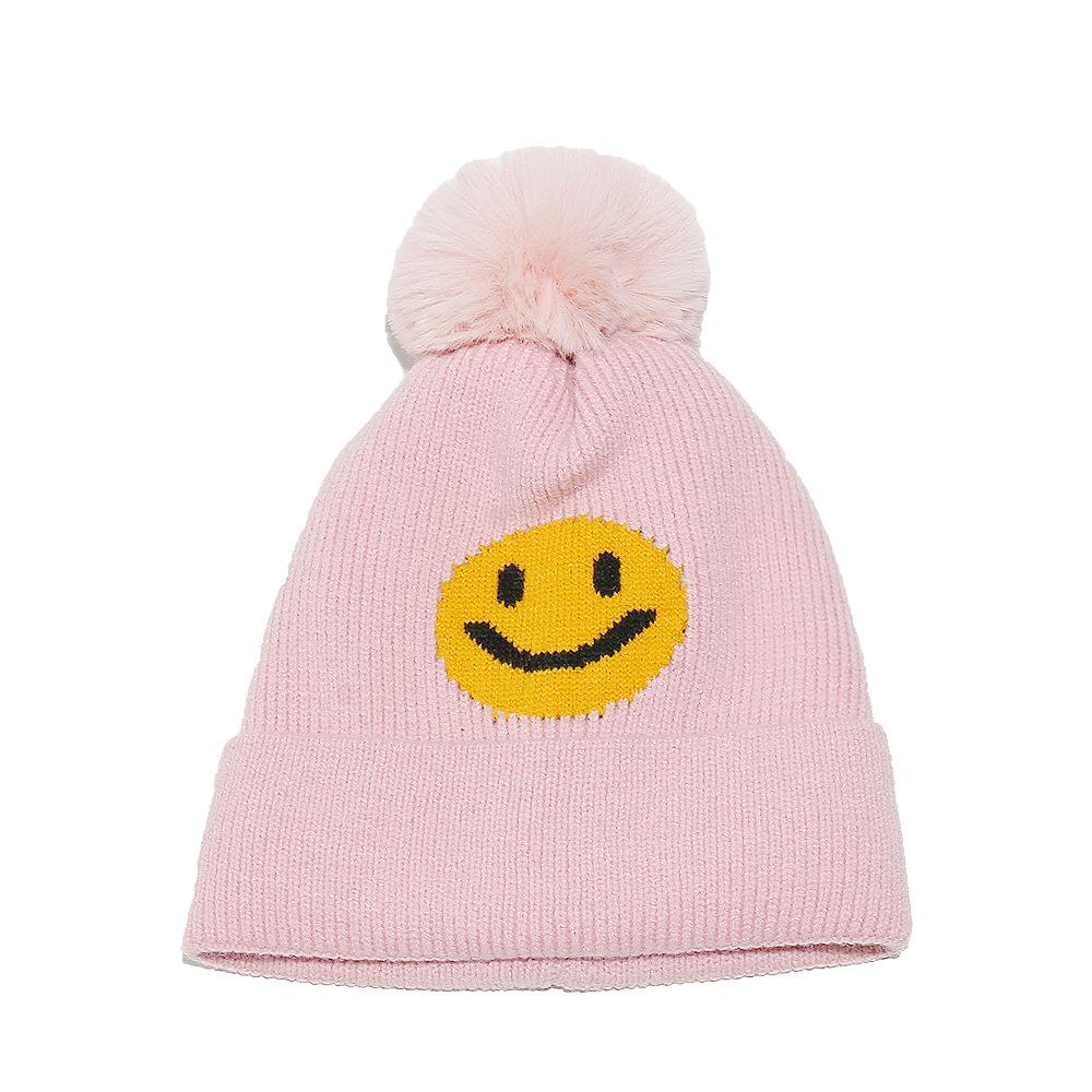 Autumn and Winter New Wool Hat Fleece Thickened Warm Cold Hat Casual Versatile Smiley Face Knitted Hat Women